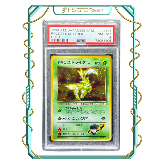 1998 P.M. JAPANESE GYM ROCKET'S SCYTHER HOLO [PSA 8]-MASTERSET