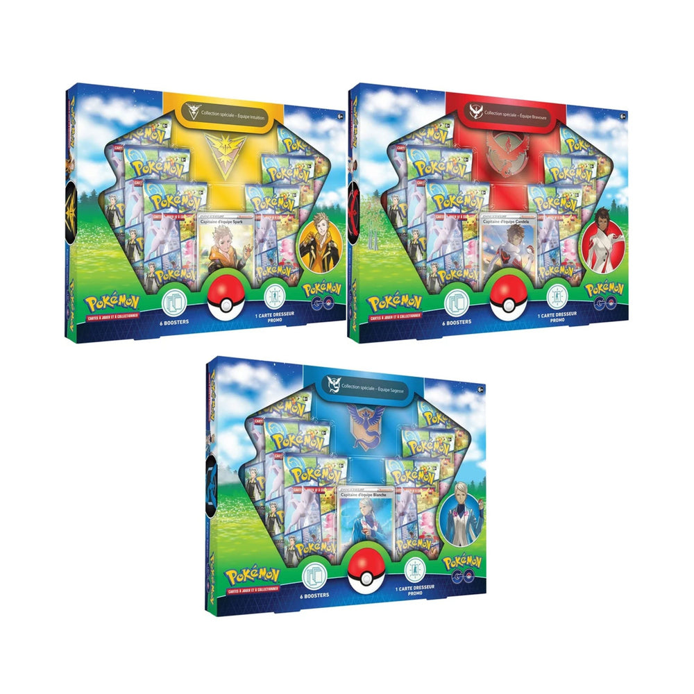Lot de 3 (équipes Intuition, Sagesse, Bravoure) Coffret 6 boosters - Coffret Pokémon GO EB10.5
