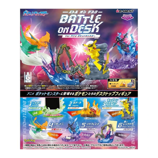 Re-Ment - Lot de 6 boîtes mystères - Pokémon DesQ BATTLE on DESK Ver. Anime