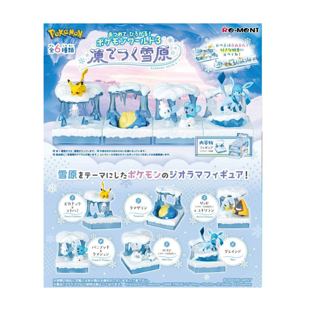 Re-Ment - Lot de 6 boîtes mystères - Pokémon World 3 Frozen Snow Field