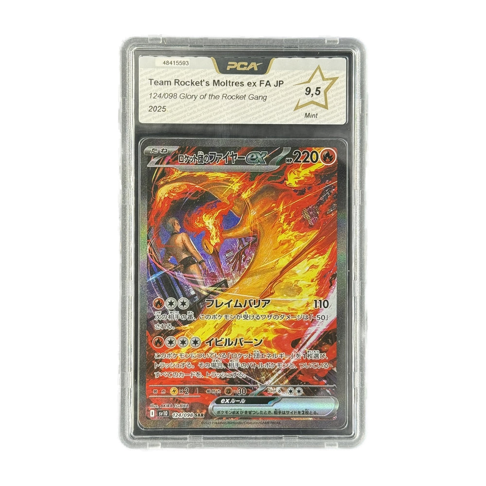 Team Rocket's Moltres ex FA JP Glory of the Rocket Gang 124/098 PCA 9.5